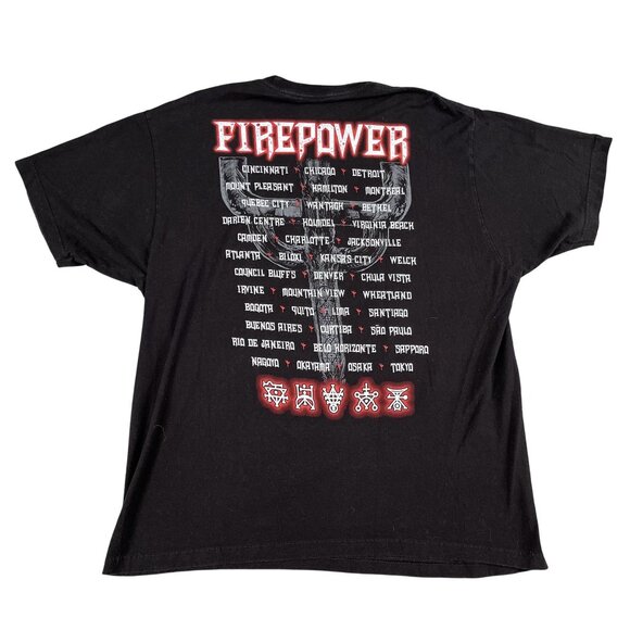 Judas Priest Firepower 2018 100% Cotton Mens Black Tour T-Shirt Sz XL - Picture 2 of 6